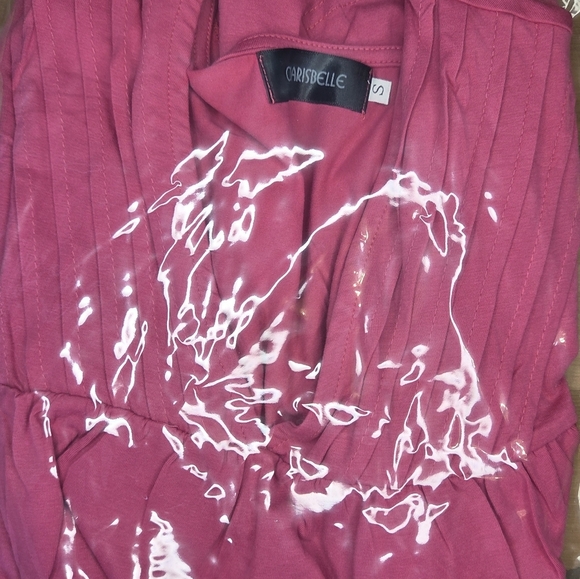 Pink Ruffled V-Neck Women's Top Size Small - Picture 5 of 5